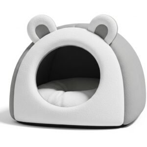 Premium Plush Cat Cave Bed – Soft Enclosed Pet House for Warm Comfort